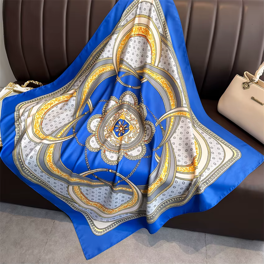 Nouveaux Foulards en Soie Imprimée 90x90cm
