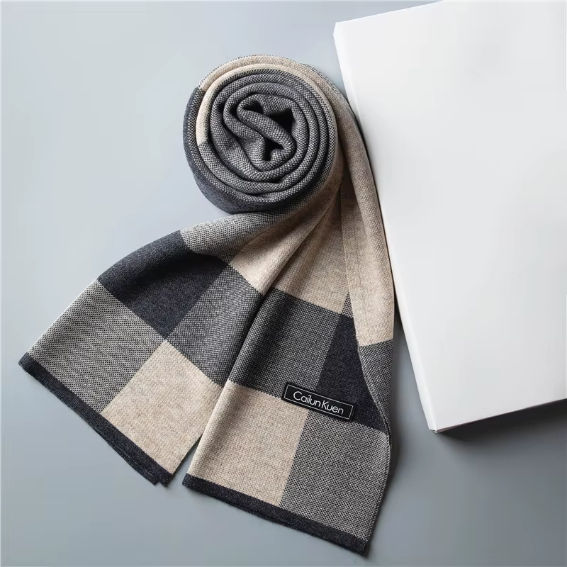 Cachemire hommes écharpe de luxe concepteur léger Plaid