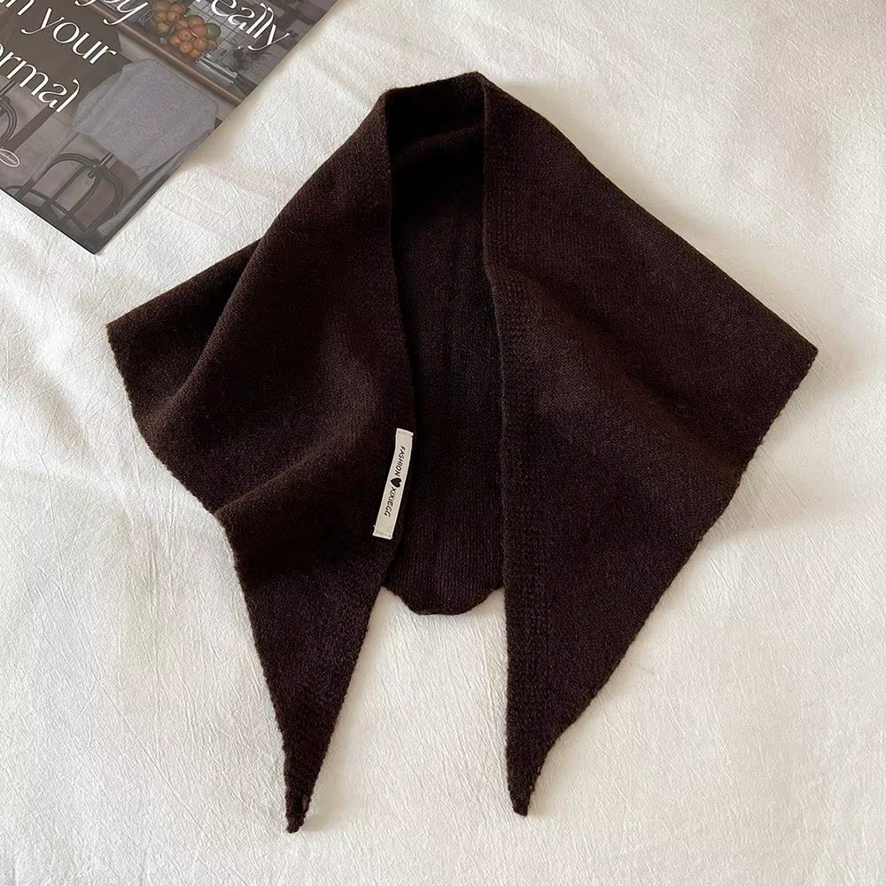 Coréen INS solide Triangle écharpe australienne laine mélange tricoté foulard pour les femmes automne hiver résistant au froid chaud châle foulards