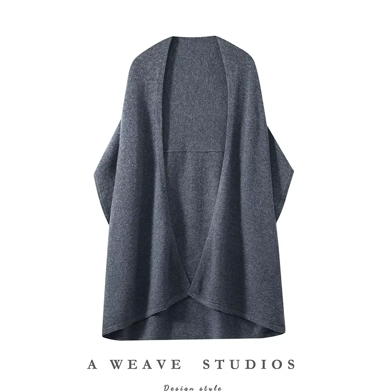 Châle 100% pure laine écharpe nouvelle mode chaude automne et hiver manteau tricoté de style occidental.