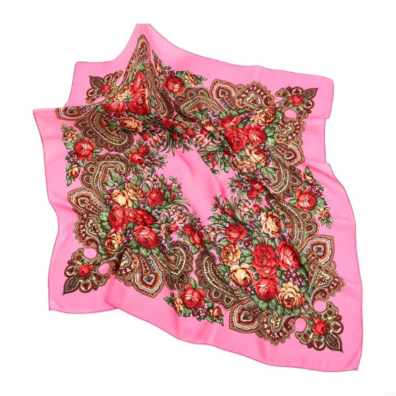 Foulard carré imprimé russe pour femmes