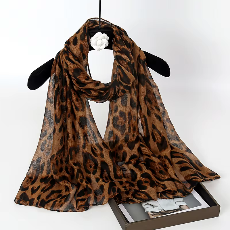 Foulard imprimé léopard en Voile pour femmes, foulard de luxe, mode printemps et été, châle polyvalent pour femmes, offre spéciale
