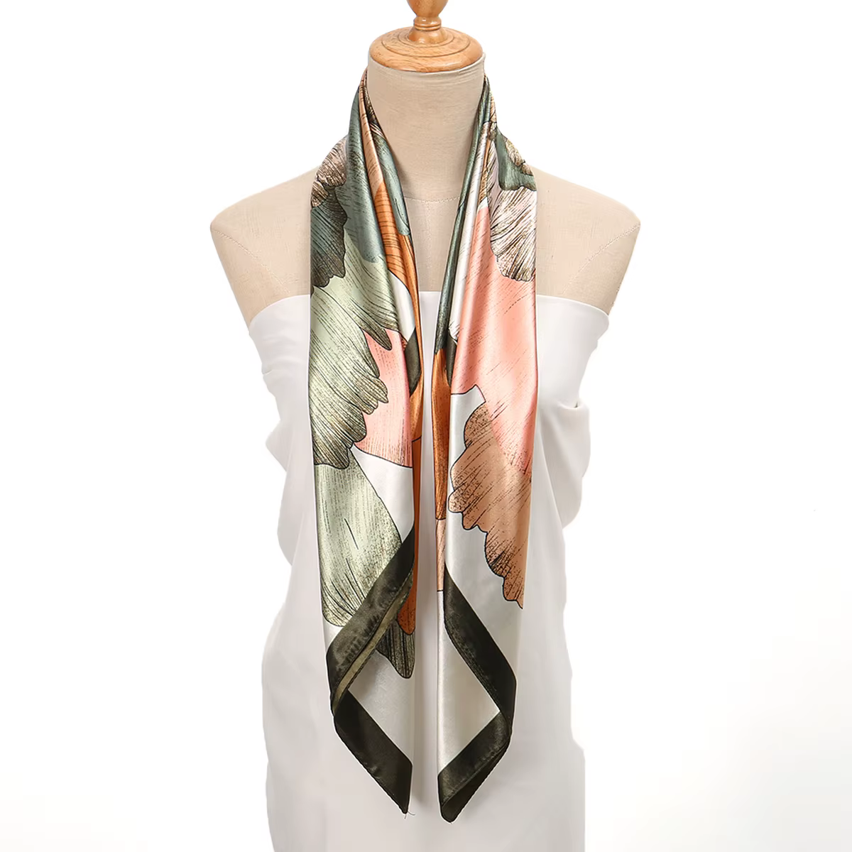 90*90 cm Satin soie carré écharpe femme mode foulard cou tête/cheveux foulards Bandana mouchoir imprimé fleuri