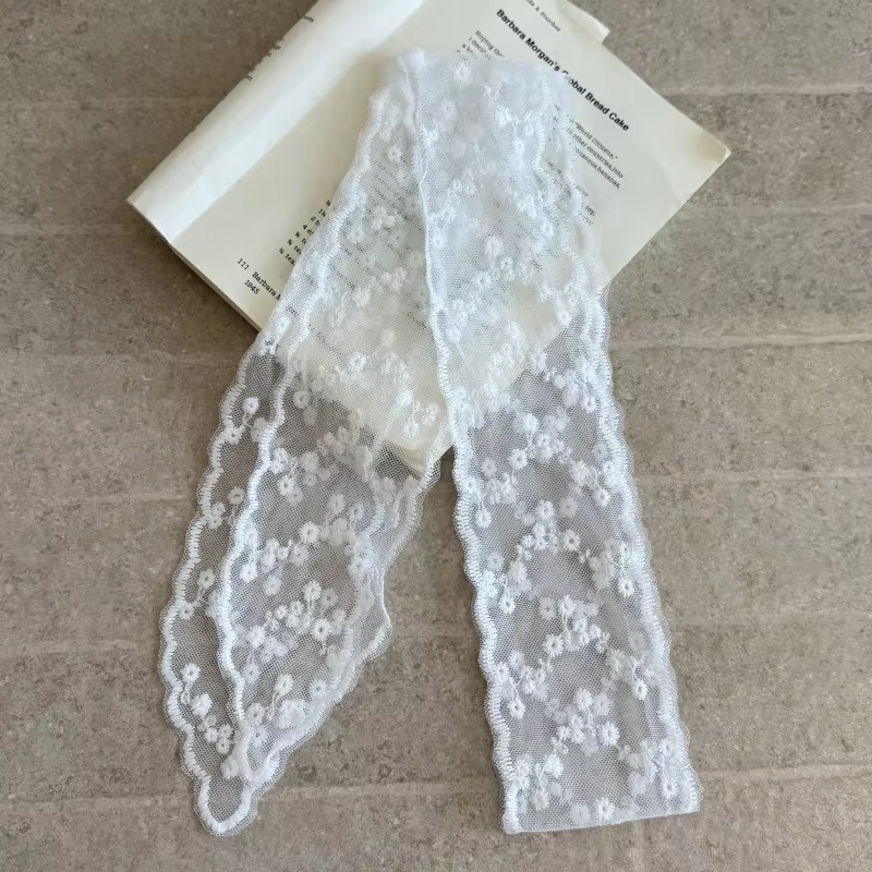 Nouvelle dentelle florale cheveux écharpe longue maigre ruban foulard bande foulards voyage Photo bandeau pour femmes petites écharpes юбка