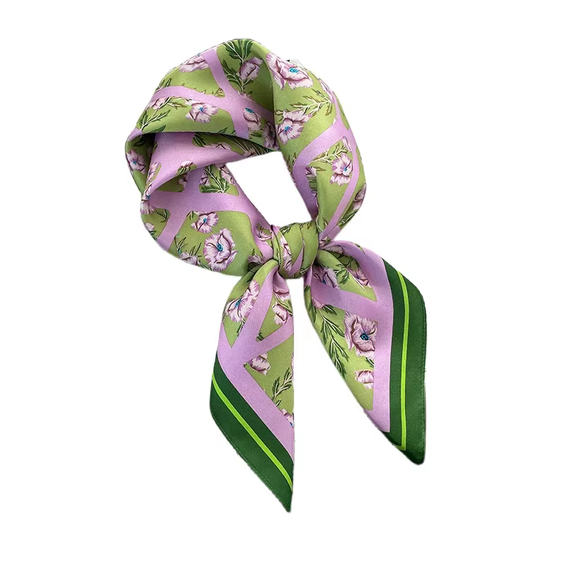 Interrupteur Foulard Carré à Imprimé Floral Violet pour Femme