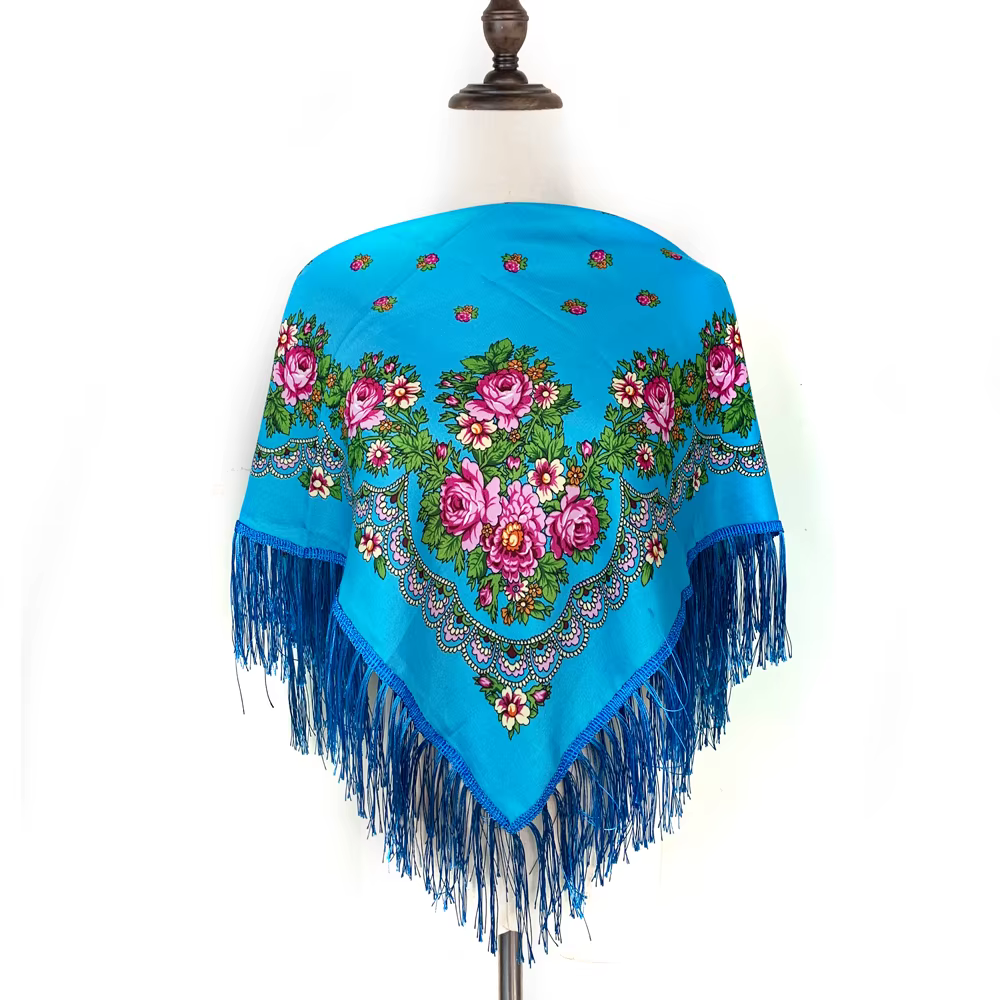 Foulard carré russe traditionnel pour femmes