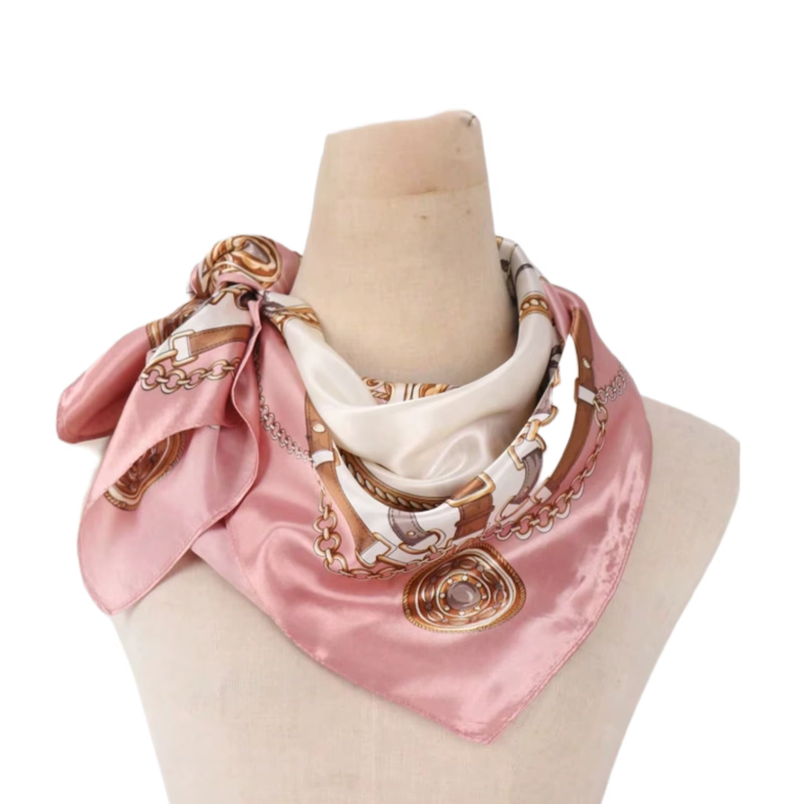 Foulard en soie rose pour cheveux