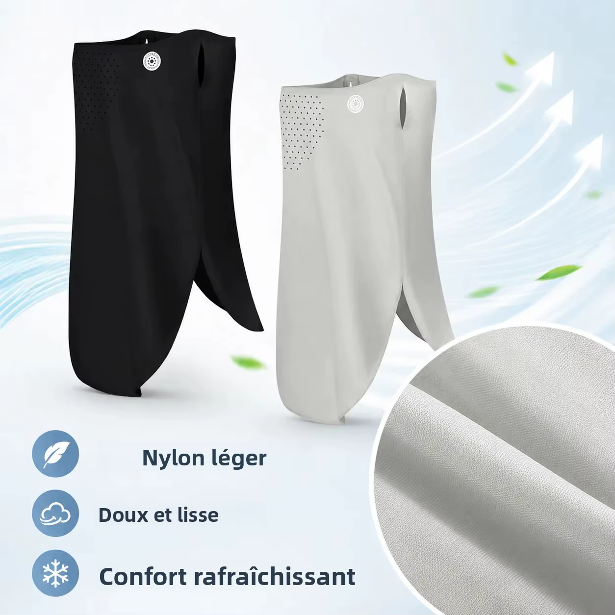 Cache-cou respirant en nylon pour le soleil, avec protection UV, pour femmes et hommes, idéal pour le cyclisme et les sports de plein air en été