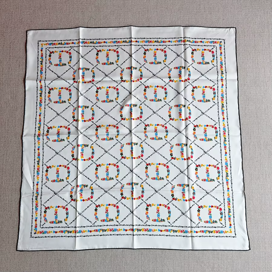 Foulard de tête 90 à 90 imprimé Floral luxe sergé grand