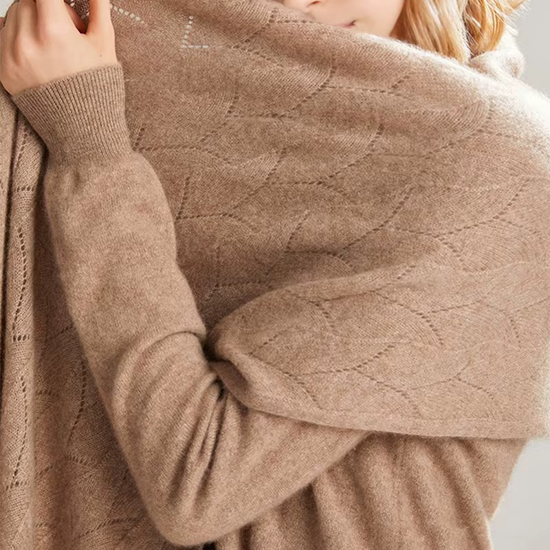 100% laine écharpe femmes hiver solide tricoté évider châle mode foulards Capes enveloppes chaudes dame cachemire comme foulard