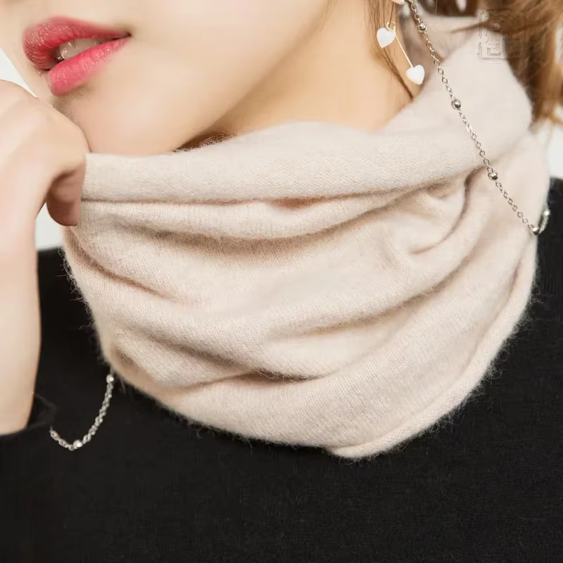 Femmes Tube écharpe laine cou anneau hommes cou plus chaud lapin cheveux capot cheminée