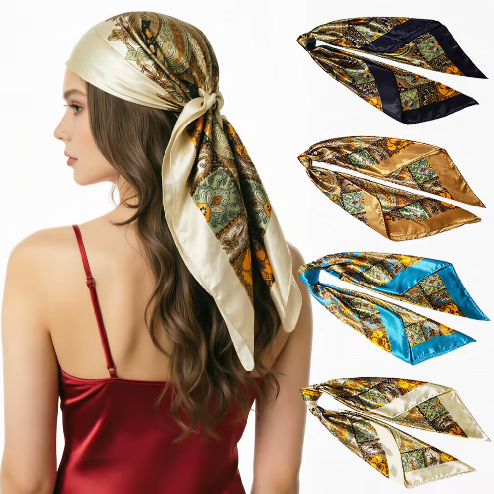 Lot de 4 foulards carrés de 90x90 cm