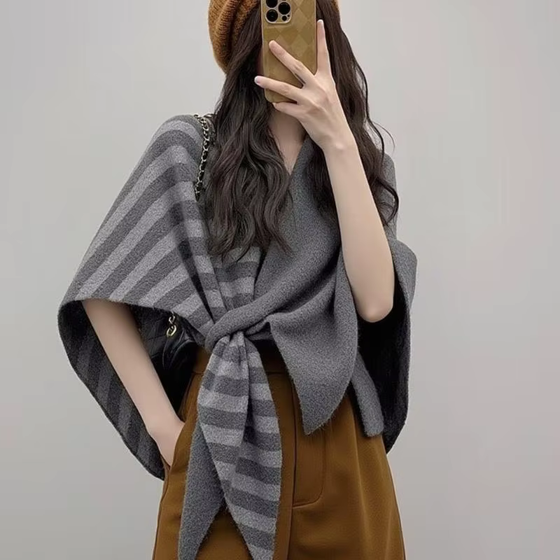 Écharpe à rayures de couleur assortie pour femmes