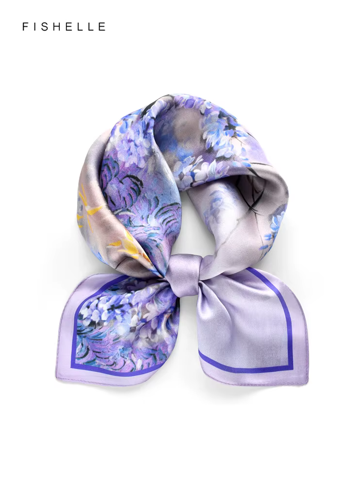 Foulard Carré en Satin de Soie 100% Naturelle pour Femme
