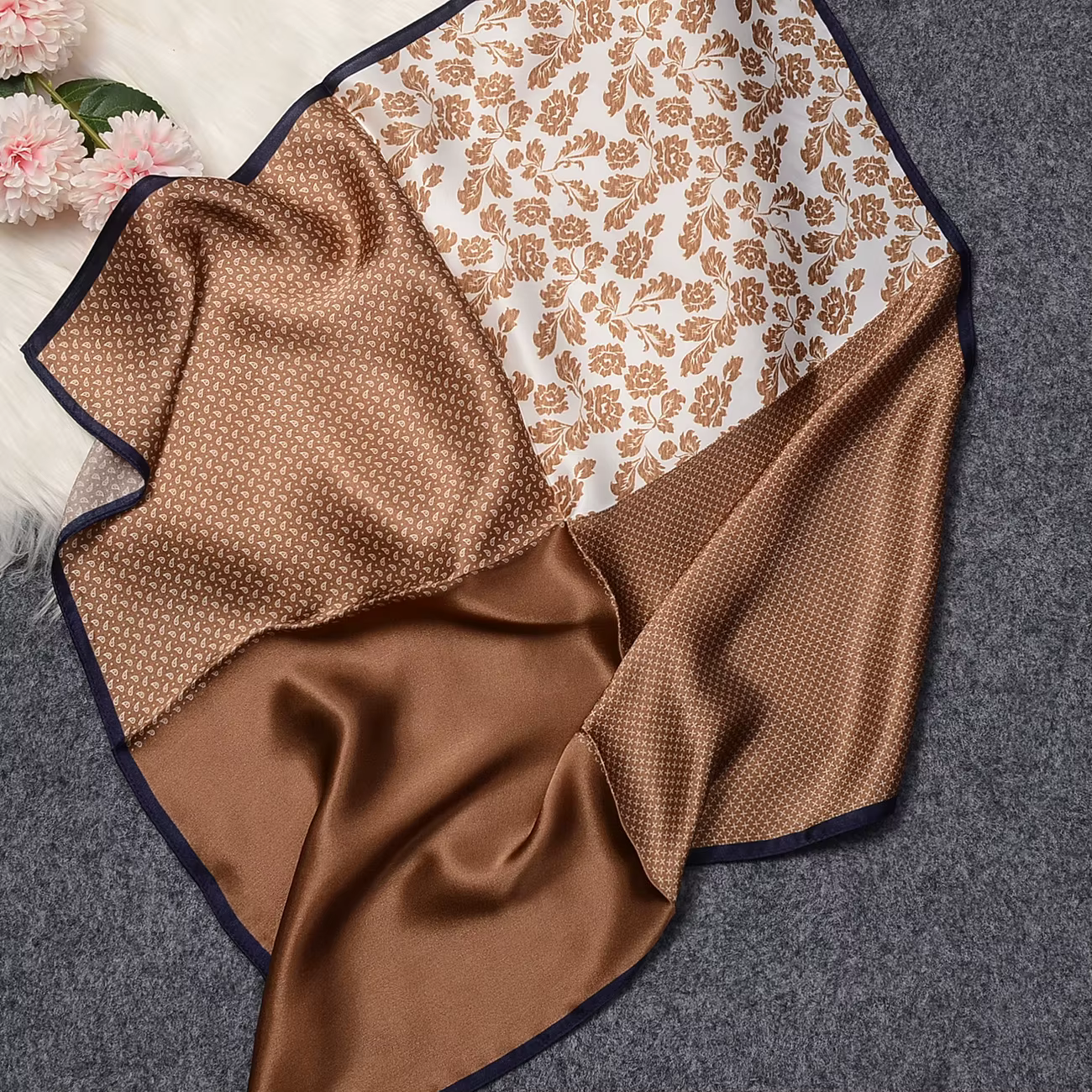 Foulard carré en soie de mûrier pour hommes