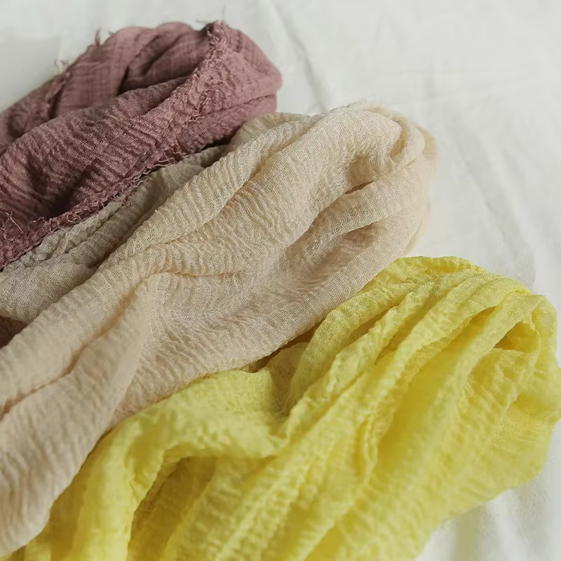 Écharpe longue en coton et lin pour femmes et filles