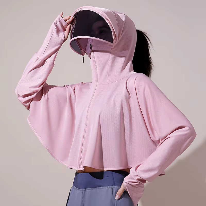 Vêtements de protection solaire fins en soie glacée pour femmes