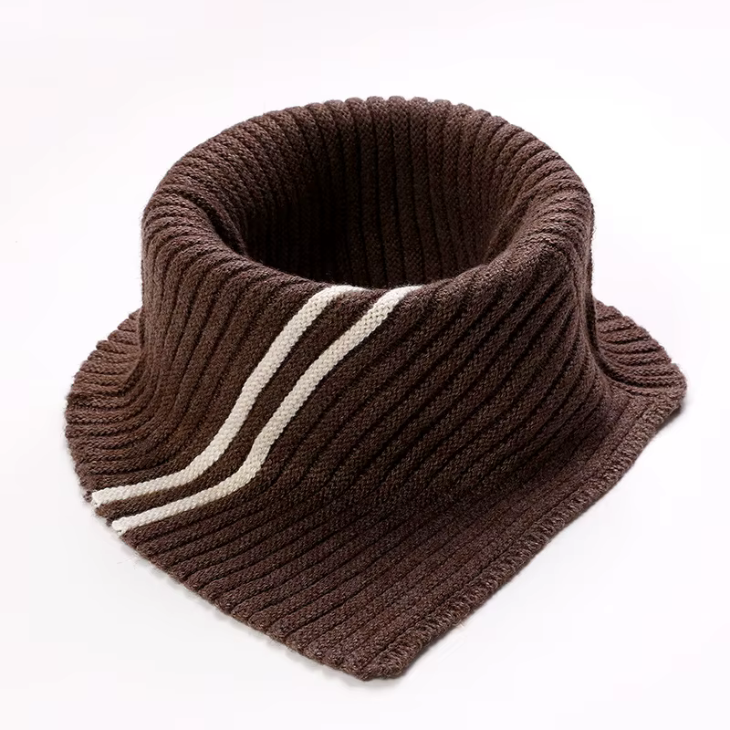 Cachemire tricoté Triangle anneau écharpe femmes automne hiver laine cou plus chaud corée mode foulard rayure doux faux col