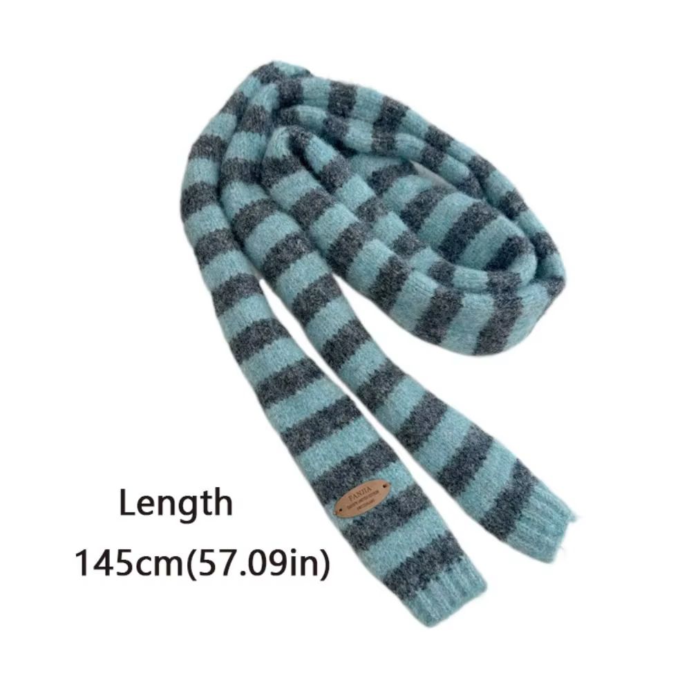 Foulard Long à rayures noires et grises pour femmes