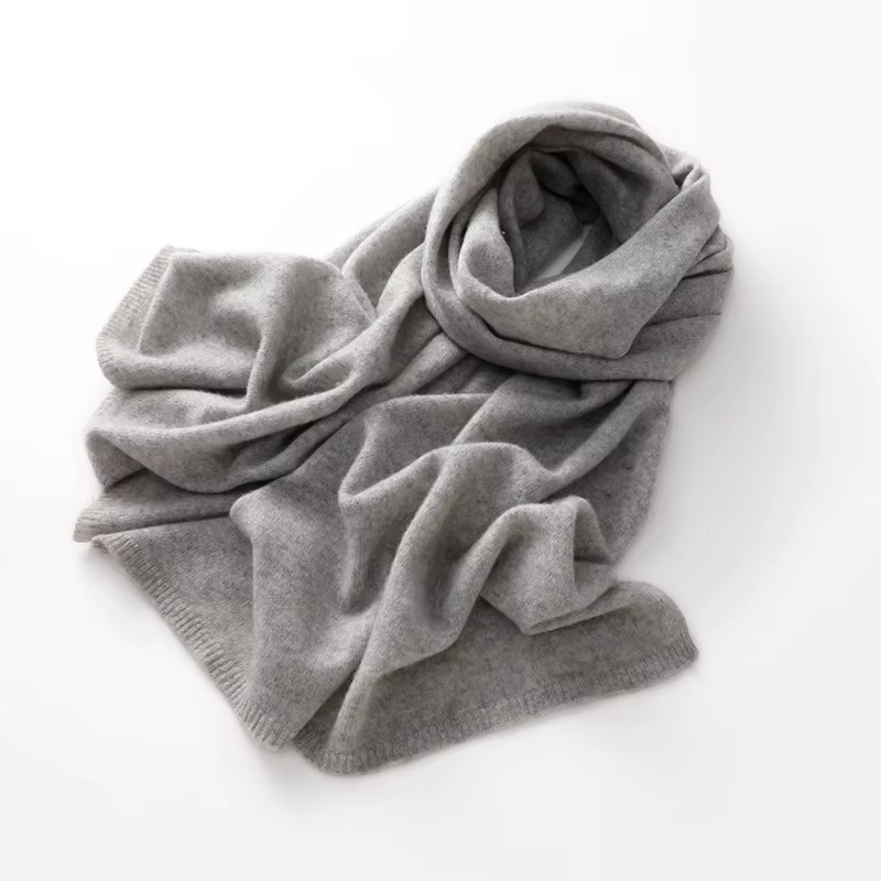 "Épaarpe 100% cachemire de qualité pour femmes et hommes – Écharpe tricotée chaude d'hiver de couleur unie