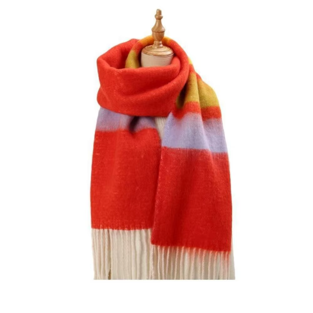 Écharpe en mohair à rayures colorées élégante