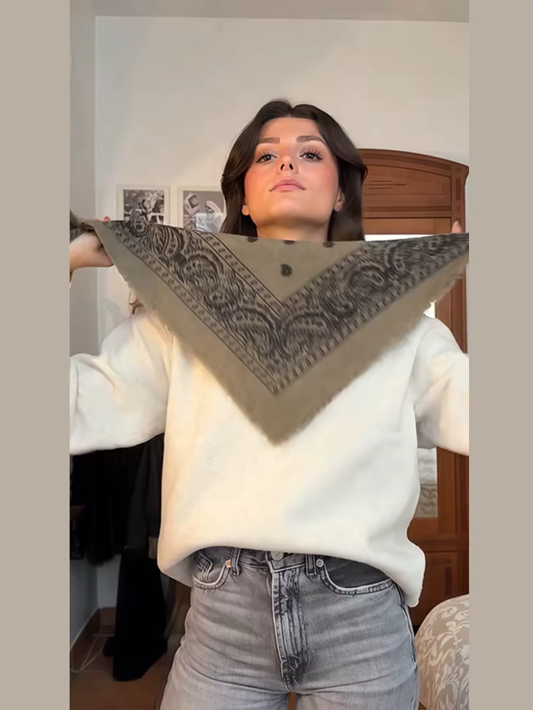Foulard carré imprimé décontracté pour femme