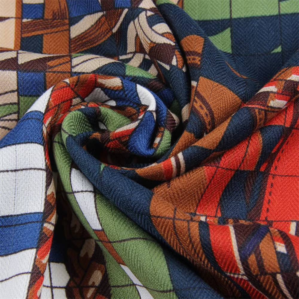 POBING foulard en cachemire de soie femmes châles roulés à la main selle imprimé foulards carrés enveloppes dame