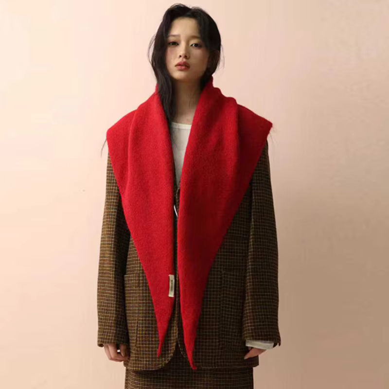 Foulard triangulaire en laine de Style coréen pour femmes