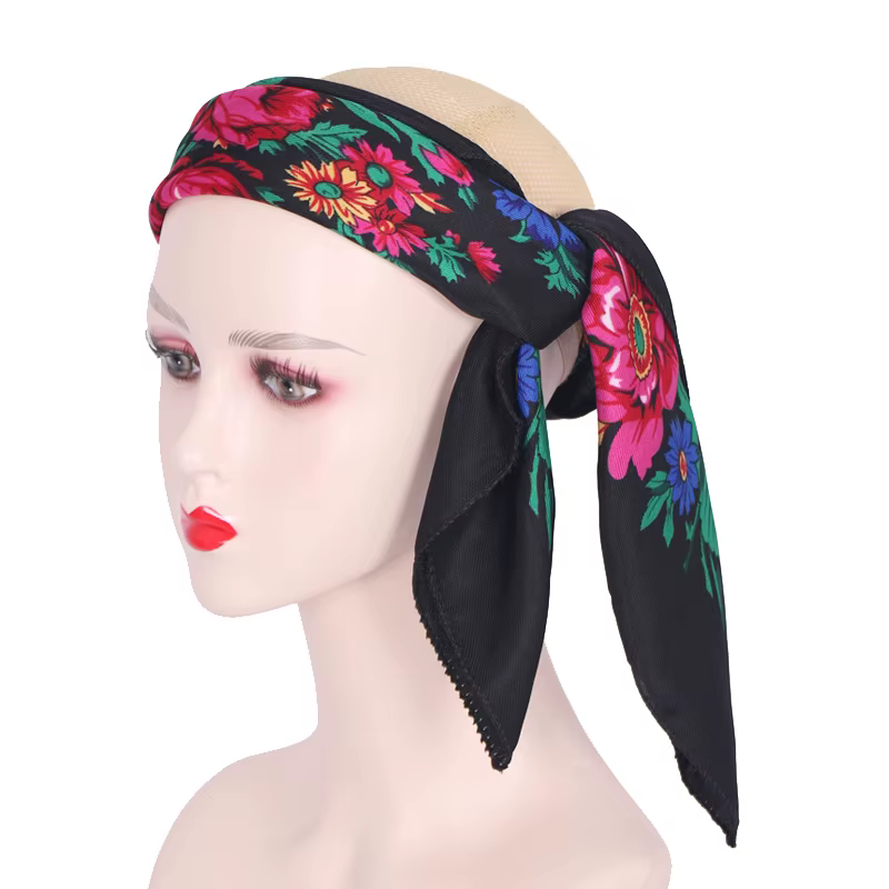 Foulard Carré Rétro à Imprimé Floral pour Femme