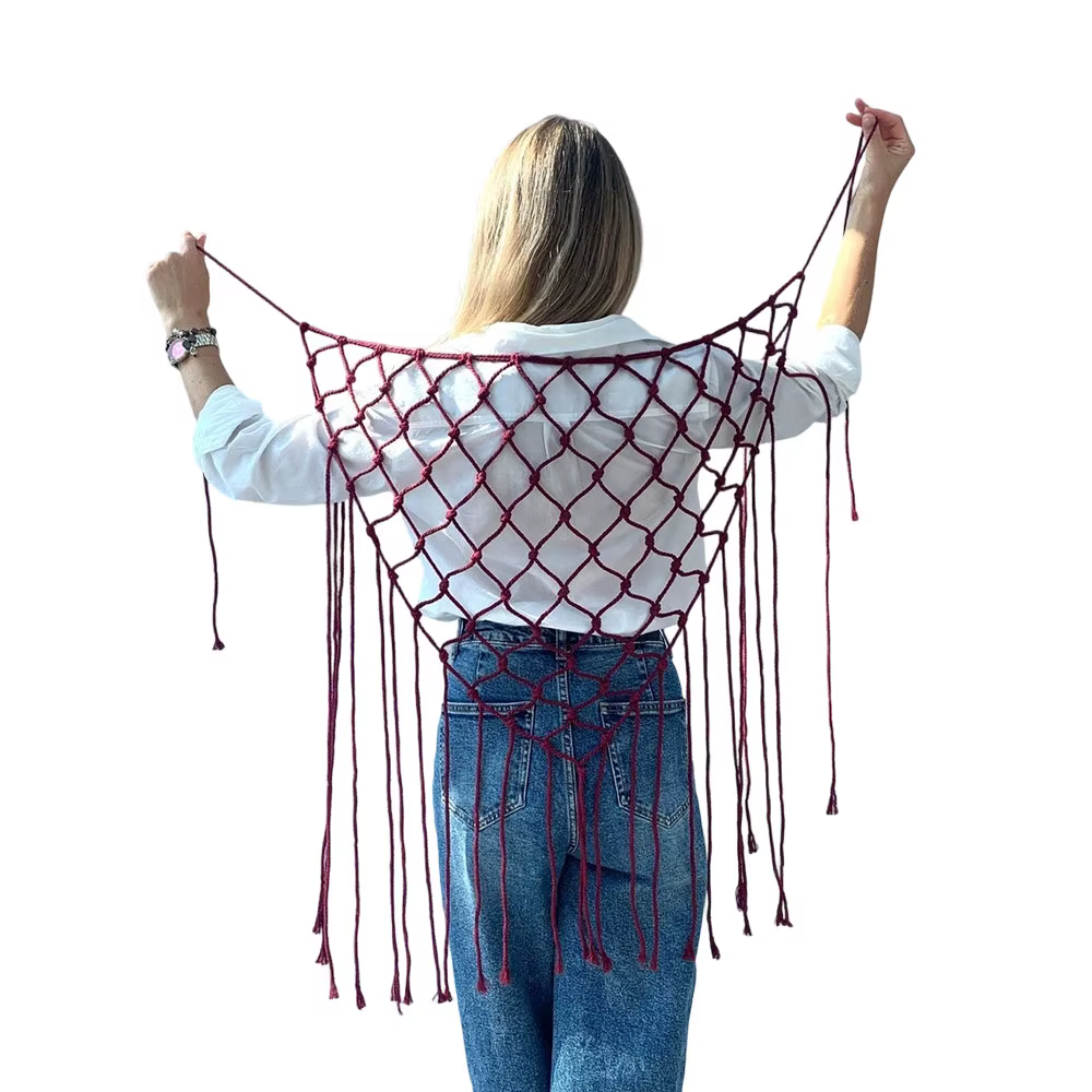 Foulard bohème à franges en filet