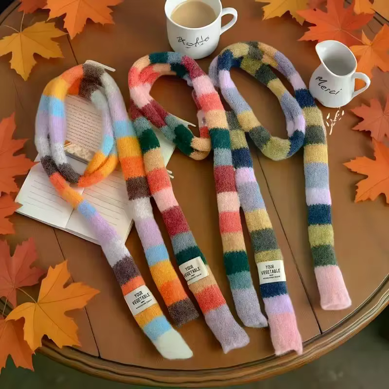 Écharpe à rayures colorées pour femmes
