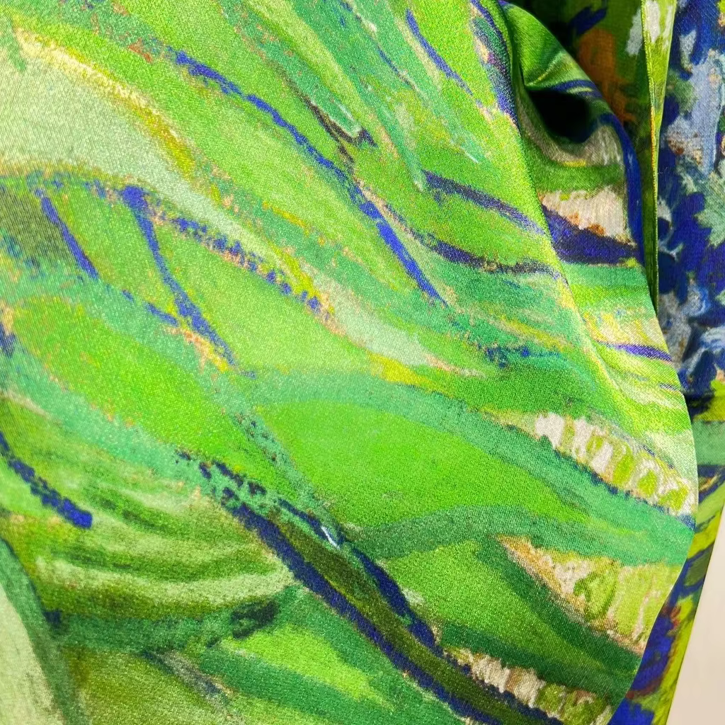 Printemps iris 100% Foulard en soie naturelle femmes de luxe concepteur Floral Hijab foulards