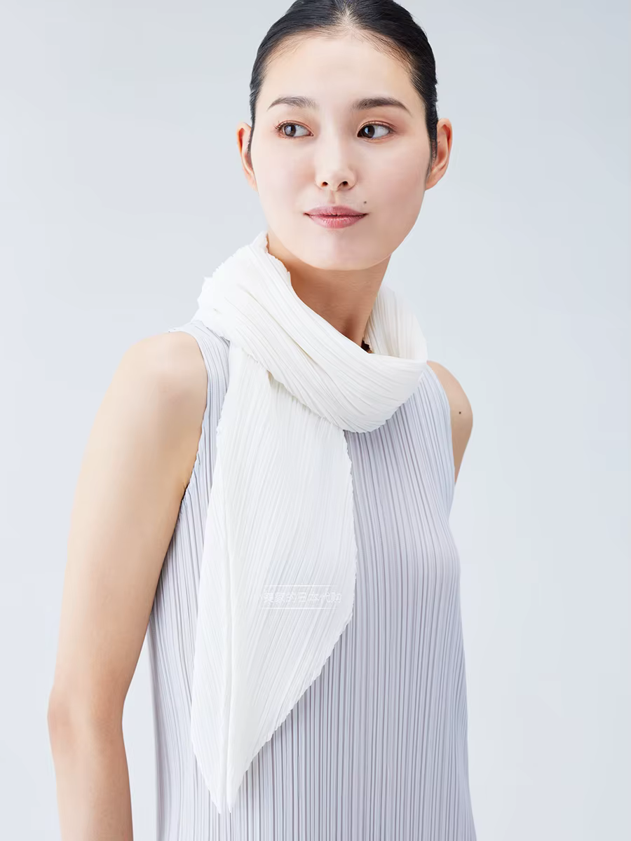 Miyake plissé femmes écharpe châle tissu mode coréenne mince crème solaire