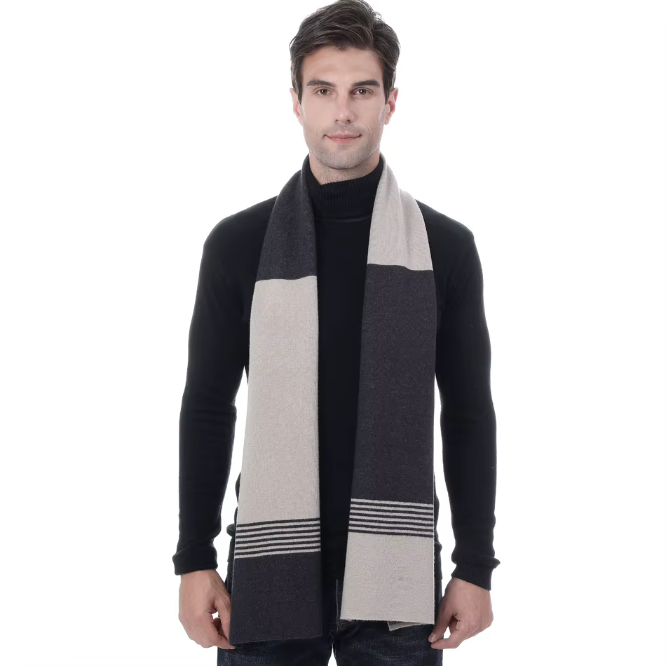 Écharpe tricotée Jacquard pour hommes d'âge moyen