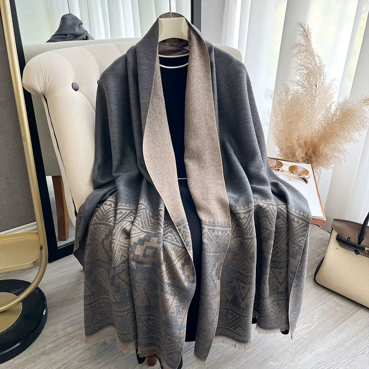 Nouveau élégant dames musulman Hijab fil d'or longue écharpe avec printemps et automne résistant au froid