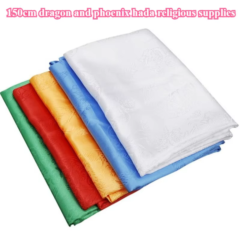 Ensemble d'écharpe tibétaine Dragon et phénix Hada cinq couleurs