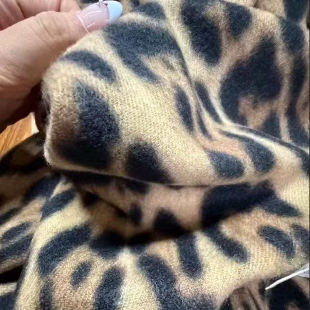 Écharpe léopard Design hiver chaud Pashmina châle luxe cachemire enveloppes mode femmes longues couvertures foulards franges