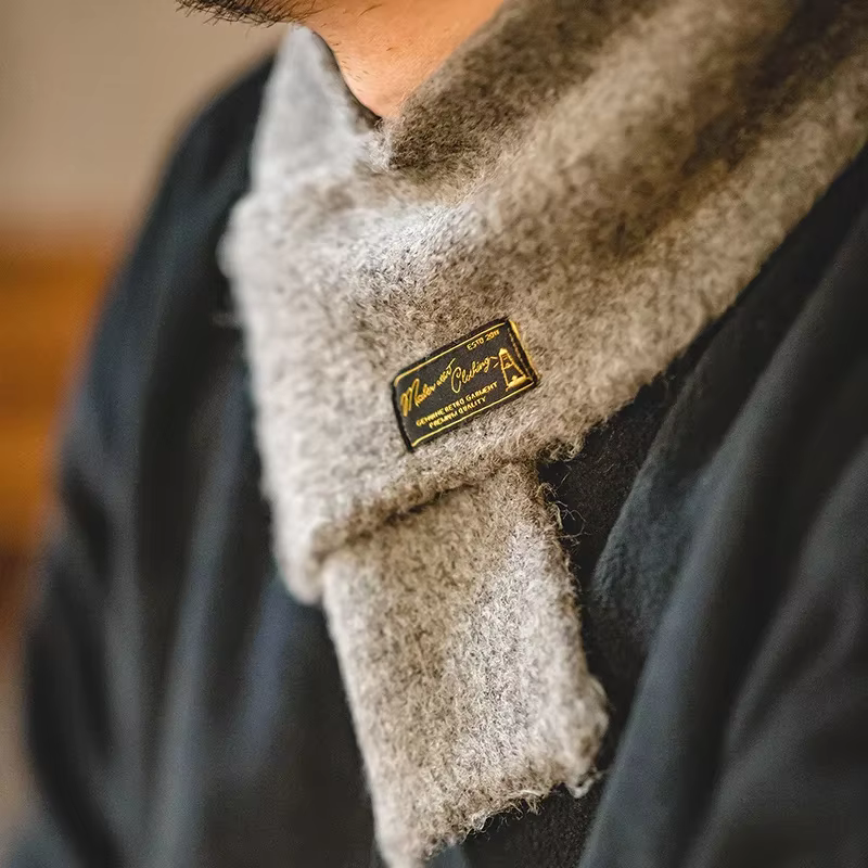 Maden Vintage Mohair écharpe hiver tricoté foulards hommes et femmes chaud coupe-vent couleur unie Simple mode petite