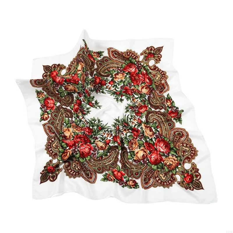 Foulard carré imprimé russe pour femmes