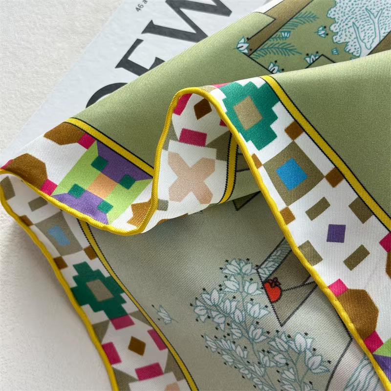 Foulard carré en soie 90CM de luxe