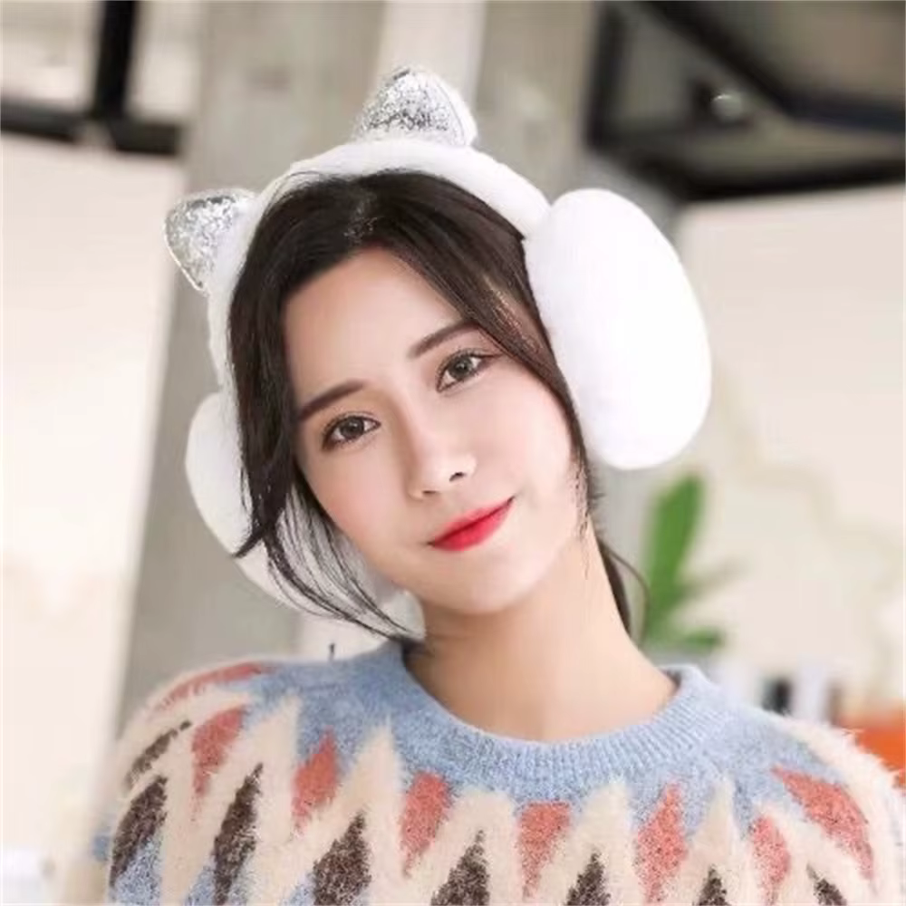 Cache-oreilles chat mignon pour femmes filles enfants hiver chaud fausse fourrure de lapin doux cachemire