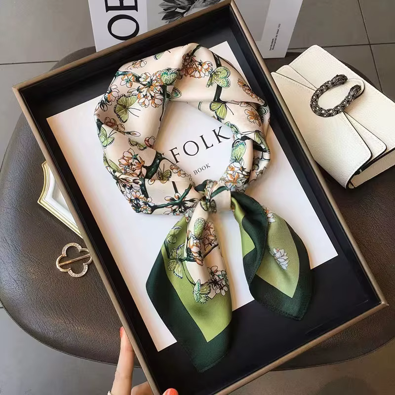 InjSquare-Foulard imprimé floral pour femme