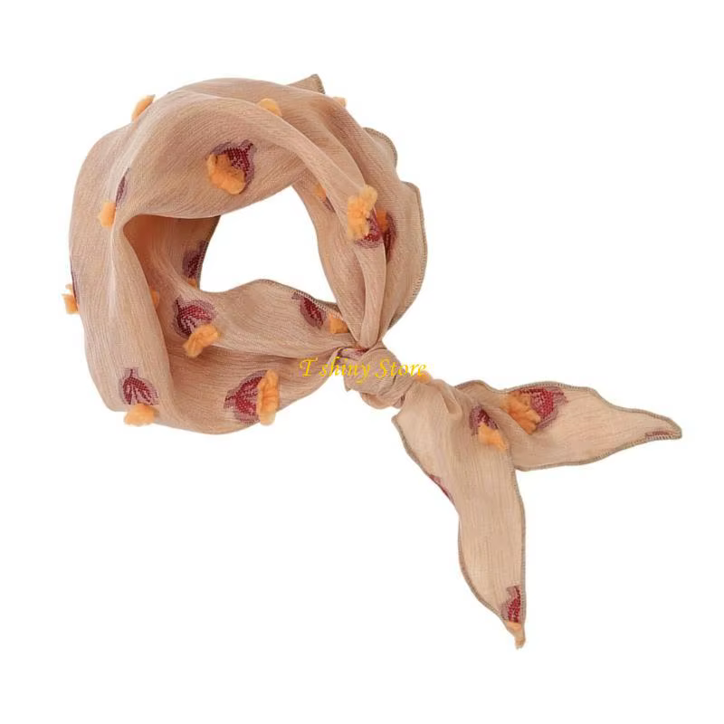 N58f écharpe en dentelle pour femmes printemps d'été Couleur solide écharpes triangulaires châle respirant doux enveloppe cou