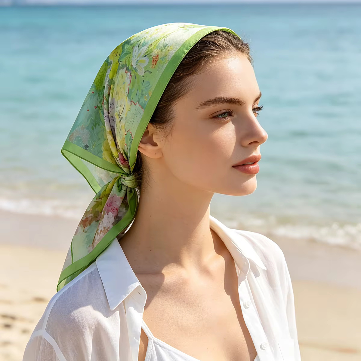 Nouveau Foulard Carré 2026 pour Femme – Écharpe Tendance en Satin Doux