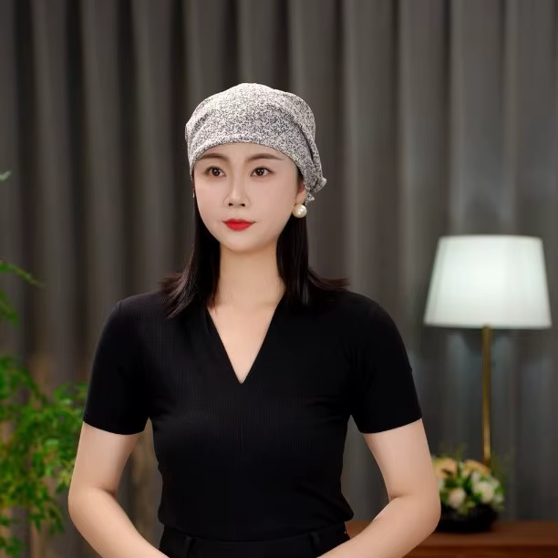 Chapeau-écharpe décontracté à motif floral