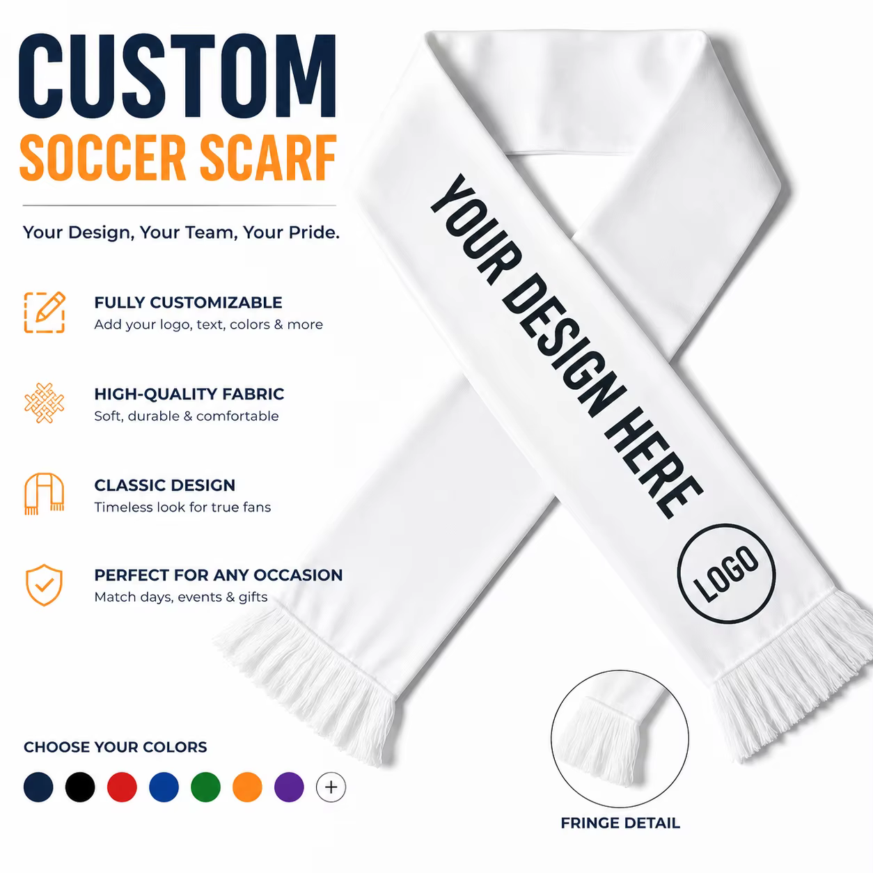 Écharpe de football personnalisée sans minimum de commande