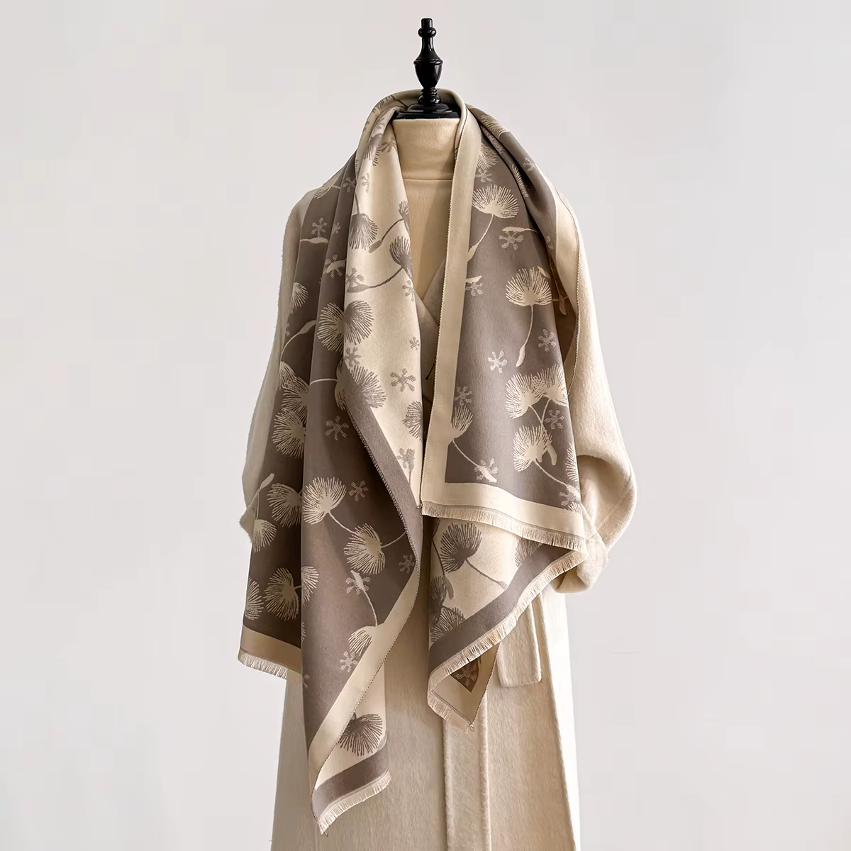 2025 hiver chaud cachemire plume écharpe pour femmes de luxe Jacquard Pashmina châle Wrap foulard femme Design
