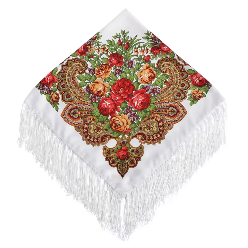 Rétro bohème écharpe florale femme luxe National vent frangé foulards carrés Hijab Babushka tête enveloppement voyage châle mouchoir