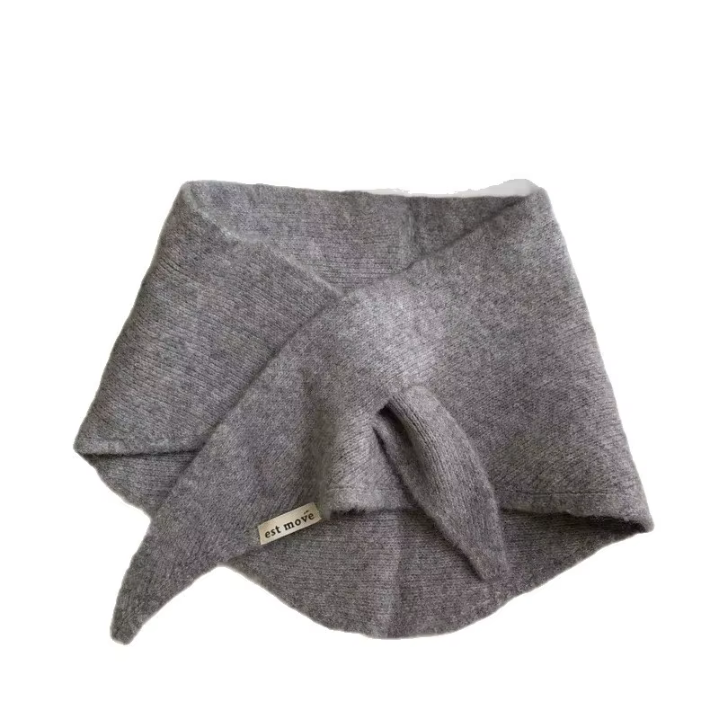 Écharpe triangulaire unie à double usage avec lien croisé pour femme