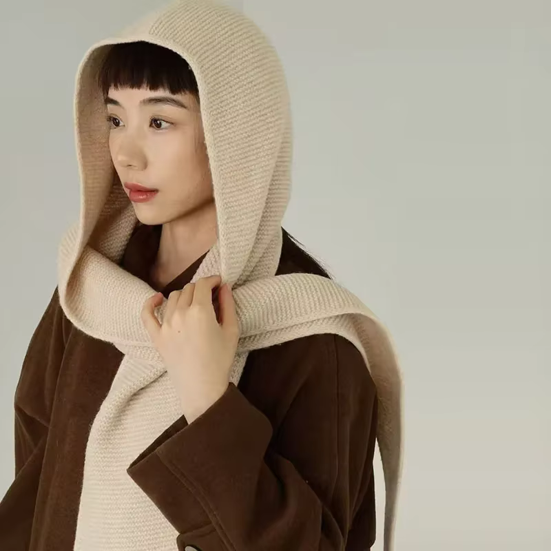 100% laine grande écharpe Sophie surdimensionné capuche cagoule chapeau d'hiver Protection des oreilles coupe-vent chaud Bomber chapeaux femmes mode bonnets